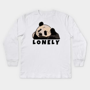 Lonely Sad Panda Kids Long Sleeve T-Shirt